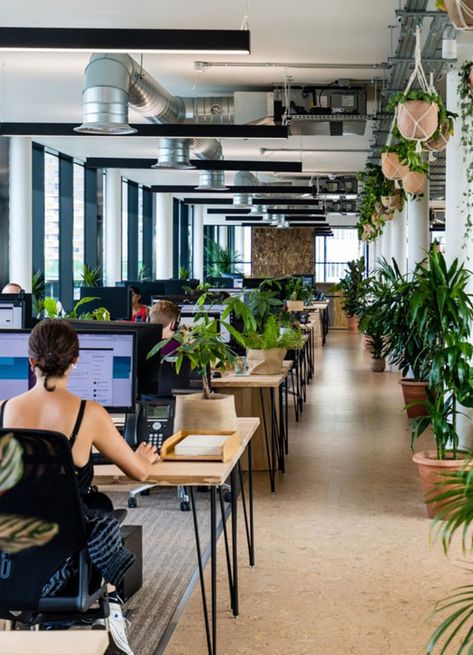 Office Design With Plants, Creative Agency Office Design, Corporate Office Decor Professional, Interier Dizain, Cool Office Design, Urban Office Design, Industrial Office Space, Creative Office Decor, Creative Office Design