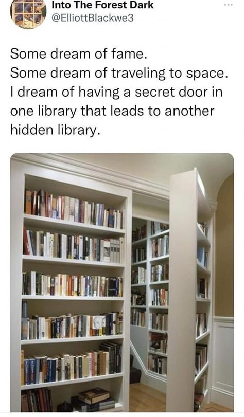 Hidden Library, Murphy Door, Dream Library, Home Library Design, Book Room, Dream House Rooms, Home Libraries, Secret Rooms, Dream Room Inspiration