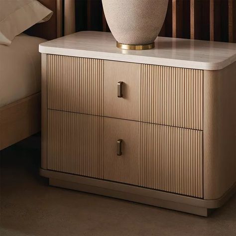 Luxury Modern Nightstand, Side Tables Ideas Bedroom, Contemporary Nightstand Bedside Tables, Lulu And Georgia Nightstand, Modern Boho Nightstand, Casterly Furniture, Cool Night Stands, Art Deco Bedside Table, Tambour Nightstand