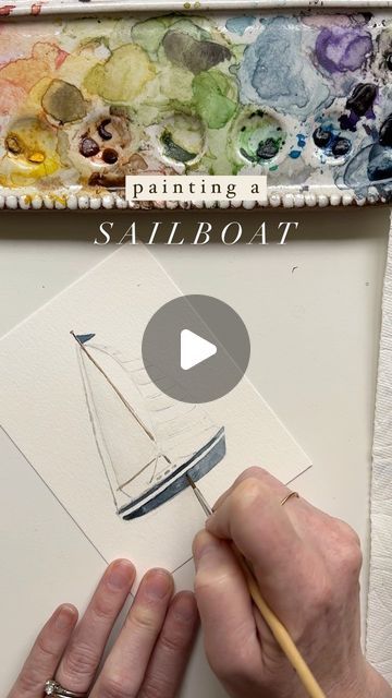 Emily Lex on Instagram: "Painting a sailboat ⛵️   #watercolor #elstudio #sailboat" Watercolour Sailboats, Watercolor Sailboat Simple, Sail Boat Drawing, Sailboat Painting Watercolor, Boats Watercolor, Sailboat Watercolor, Watercolor Sailboat, Sailboat Drawing, Boat Watercolor