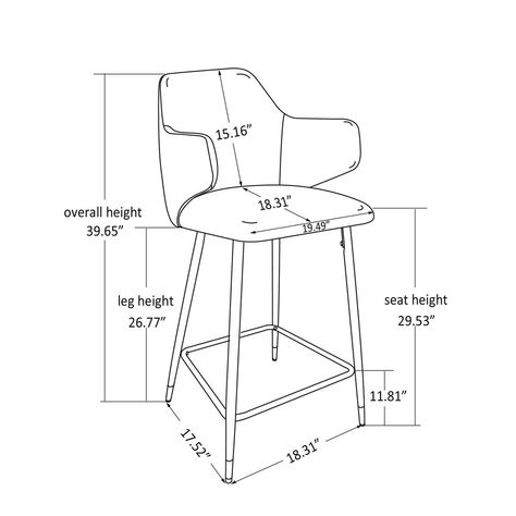 Contemporary Counter Stools, Fabric Bar, Loose Furniture, Fabric Bar Stool, Drawing Furniture, Luxury Furniture Sofa, Fiber Sculpture, Interior Design Drawings, Bar Stools With Backs