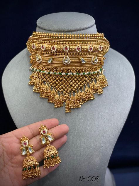 Rajput Jewellery Necklaces, Gold Aad Jewellery, Rajputi Jewellery Choker, Aad Designs Rajputi, Rajasthani Gold Jewellery, Rajputi Necklace, Rajput Jewellery, Rajasthani Jewellery, Rajputi Jewellery