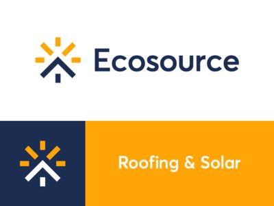 ecosource / roof / sun / logo design Sun Logo Design, Energy Logo Design, Sunrise Logo, Solar Logo, Solar Energy Design, Logo Technology, Nature Creative, Energy Logo, Inspiration Logo Design