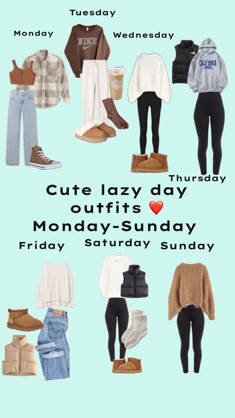 Cute out lazy outfits Rainy Day Outfit Sweatpants, Monday Outfits For School Lazy Days, Spring Comfy Outfits Lazy Days, Cute Comfy Fall Outfits Lazy Days, Cute Cozy Outfits Lazy Days, Comfy Casual Outfits Lazy Days, Comfy School Outfits Lazy Days, Comfy Winter Outfits Lazy Days, Cute Lazy Outfit