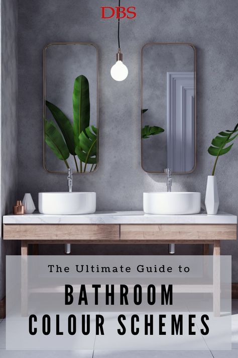 Choosing the right colour scheme for your bathroom can be difficult. Not only do you need to consider current trends, you should also make sure you’re picking colours and designs that won’t look outdated any time soon. In this guide, we’ll cover some of the best colour schemes for bathrooms so you can see what you like and work from there. Bathroom Tile Color Schemes, Bold Bathroom Colors, Bathroom Colour Ideas, Bathroom Colour Schemes, Modern Bathroom Colours, Trending Bathroom Colors, Bathroom Colors Gray, Bathroom Tiles Combination, Bathroom Tiles Design Ideas