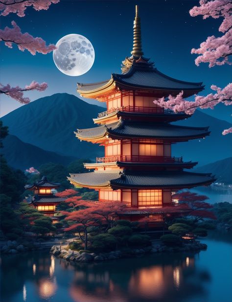 Japanese Structures Traditional, Japanese Buildings Traditional, Japanese Structure, Japanese Architecture Drawings, Pagoda Tattoo, Temple Japanese, Japanese Mansion, Japanese Temples, Japanese Traditional Architecture