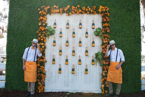 11 Elegant Fall Picnic Ideas From the Veuve Clicquot Polo Classic | BizBash Veuve Cliquot, Photowall Ideas, Veuve Clicquot Polo Classic, Fall Picnic, Wine Event, Spring Event, Wedding Stage Decorations, Polo Classic, Elegant Fall