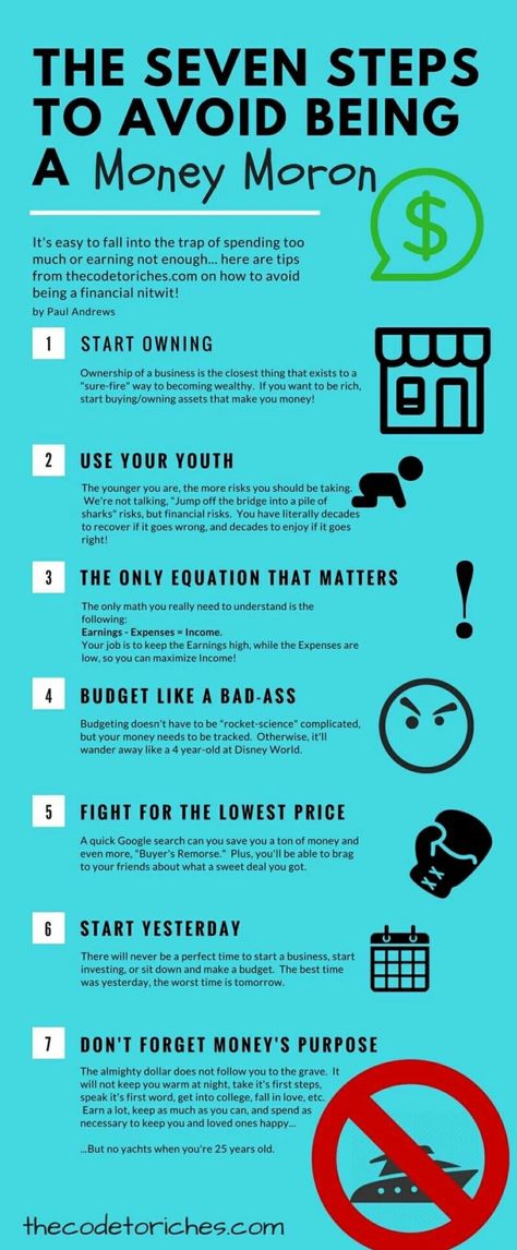 7 Steps to Avoid Becoming a Money Moron Money Minimalist, Planning Excel, Guide Infographic, Personal Finances, Financial Peace, Finances Money, Budget Planer, Spreadsheet Template, Budgeting Finances