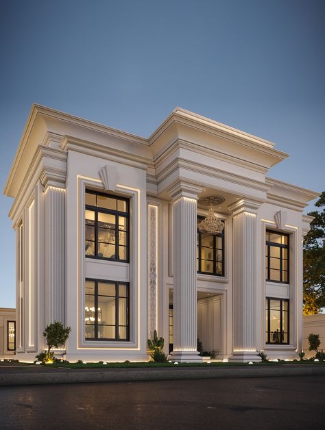 House Elevations, Castle House Design, Home Styles Exterior, Classic House Exterior, Classic House Design, Building House Plans Designs, Exterior Modern, تصميم للمنزل العصري, Architectural Design House Plans