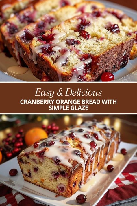 Cranberry Orange Bread with Simple Glaze Cranberry Bread Recipes, Orange Bread, Cranberry Orange Bread, Crumb Cake Recipe, Cranberry Cake, Orange Glaze, Bread Recipes Sweet, Cranberry Orange, Breakfast Snacks