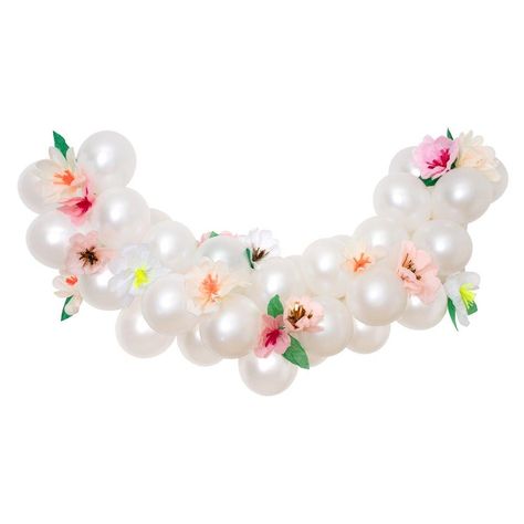 A beautiful way to add style and decor to any party is with this amazing balloon kit, which creates a shimmering arch. It'll really impress your guests! It contains 40 metallic pearl balloons and 16 paper flowers - 8 large and 8 small. The flowers are crafted from pink, peach, yellow and white tissue paper with golden foil centres. This amazing kit features 40 pearl balloons and 16 pretty paper flowers Easy to assemble, to create a sensational decorative effect in minutes Perfect to add a floral Floral Balloon Garland, Floral Balloon Arch, Pearl Balloons, 40 Balloons, White Tissue Paper, Party Girlande, Floral Balloons, Balloon Kits, Easy Paper Flowers