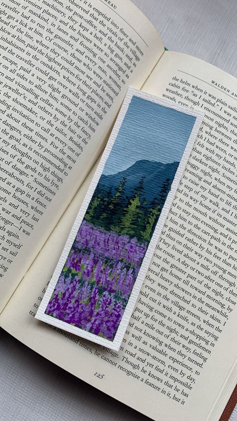 Gouache Painting Bookmark, Diy Bookmarks Painting, Bookmark Gouache, Artistic Bookmarks, Bookmark Illustration, Bookmarks Design, Gouache Ideas, Bookmarks Ideas, Painted Bookmarks