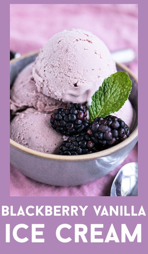 Blackberry Vanilla Ice Cream - CPA: Certified Pastry Aficionado Chocolate Dipped Cherries, Blackberry Ice Cream, Bananas Foster French Toast, Blackberry Recipes, Homemade Vanilla Ice Cream, Sorbet Recipes, Ice Cream Popsicles, Frozen Treat, Homemade Vanilla