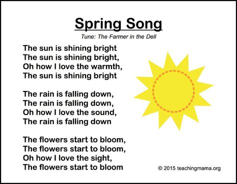 Spring song, I like it butI might need to alter it a bit for toddlers. Bug Songs, Spring Songs, Spring Lesson Plans, April Preschool, Spring Themes, Preschool Spring, Spring Lessons, Circle Time Songs, Kindergarten Songs