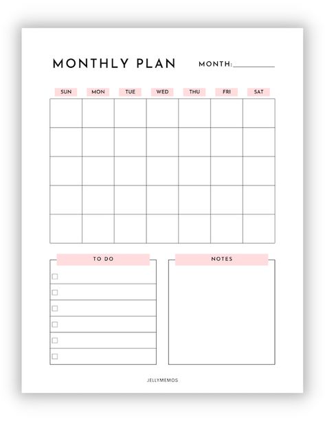 Cute Monthly Planner Printables For Productivity - JellyMemos printablesandinspirations #dailystudyplanner #plrplanners. Monthly Planner Template Free Printable, Cute Monthly Planner, Monthly Planner Organization, Motivational Qoute, Study Planner Printable Free, Monthly To Do List, Free Monthly Planner, Exam Planner, Tablet Planner