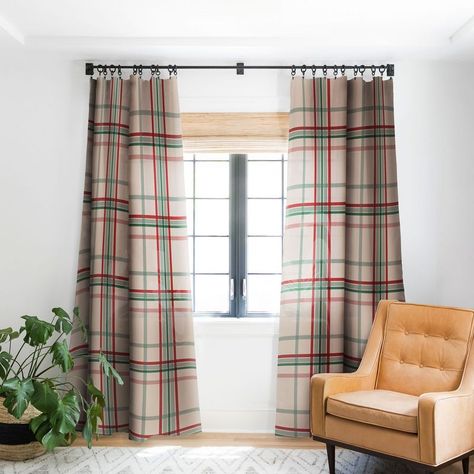 Emanuela Carratoni Tartan Theme On Pink Single Panel Blackout Window Curtain - Deny Designs : Target Tartan Curtains Bedroom, Pillowcase Aesthetic, Winter Curtains, Cabin Curtains, Designs Room, Curtains Rods, Sliding Glass Door Curtains, Tie Up Curtains, Plaid Curtains