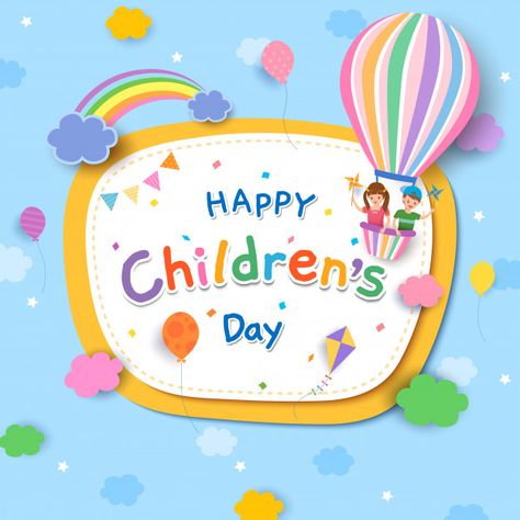 Children's day with boy and girl on ball... | Premium Vector #Freepik #vector #school Children's Day Poster, Kindergarten Coloring Pages, Kids Logo Design, Happy Children's Day, Children's Day, Boy And Girl, Child Day, Happy Kids, Craft Activities