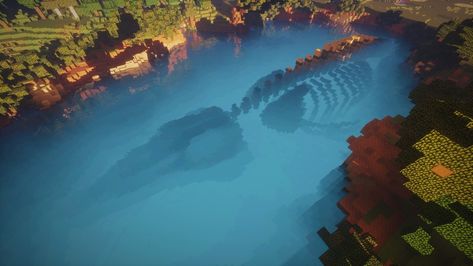 u/pleinair on Reddit Minecraft Tentacle Build, Under Water Base Minecraft, Minecraft Lake Decor, Minecraft Bone Build, Epic Minecraft Builds, Lake Minecraft, Spooky Minecraft, Minecraft Underwater, Whale Skeleton