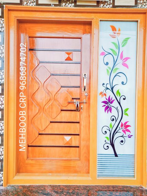 Main Door Window Glass Design Entrance, Front Net Door Design Wood, Main Door Glass Design Entrance, Main Door Window Glass Design, दरवाजा डिजाइन, Safety Doors, New Door Design, Floral Illustration Vintage, Balcony Glass Design