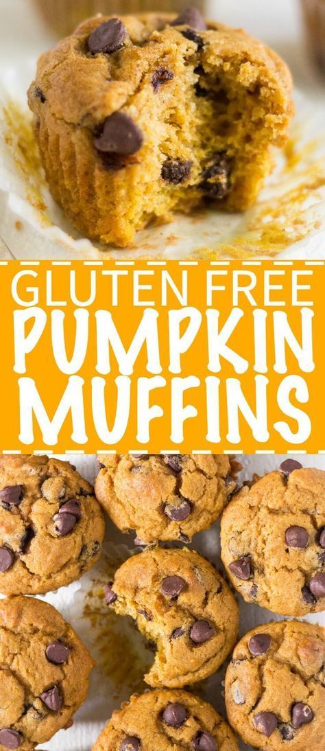 Pumpkin Train, Gluten Free Pumpkin Muffins, Muffins Healthy, Gluten Free Muffins, Gluten Free Sweets, Pumpkin Chocolate Chips, Gluten Free Treats, Gluten Free Snacks, Fall Spices