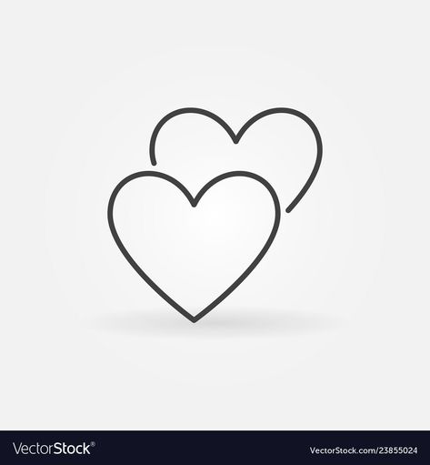 Love Concept, 2 Hearts, Finger Tattoo, Line Icon, Single Image, Finger Tattoos, Design Element, Design Elements, Adobe Illustrator