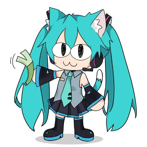 Miku Hatsune Chibi, Miku Hatsune Vocaloid, Miku Chan, Vocaloid Characters, Art Reference Photos, Hatsune Miku, Blue Hair, Anime Chibi, Vocaloid