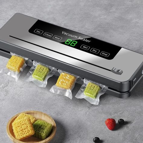 ✅ Electric Vacuum Sealer Dry/Wet Food Sealed Packaging Kitchen Food Storage Seal Smart Touch Key Built-In Cutter Knife ✳️ Link🫴: https://s.click.aliexpress.com/e/_Dme1OCJ Vacuum Food Sealer, Automatic Vacuum, Fitness Armband, Wine Preserver, Vacuum Sealers, Freezer Burn, Bulk Food, Best Vacuum, Food Saver