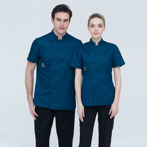 Drop Ship Short Sleeve Chef Uniforms Restaurant Hotel Chef Jacket Kitchen Cook Shirt Unisex Kitchen Work Hotel Uniform Design, Uniforms Restaurant, House Keeping Uniform, Hotel Chef, Housekeeping Uniform, Chef Uniforms, Restaurant Signage, Waiter Uniform, Restaurant Uniforms