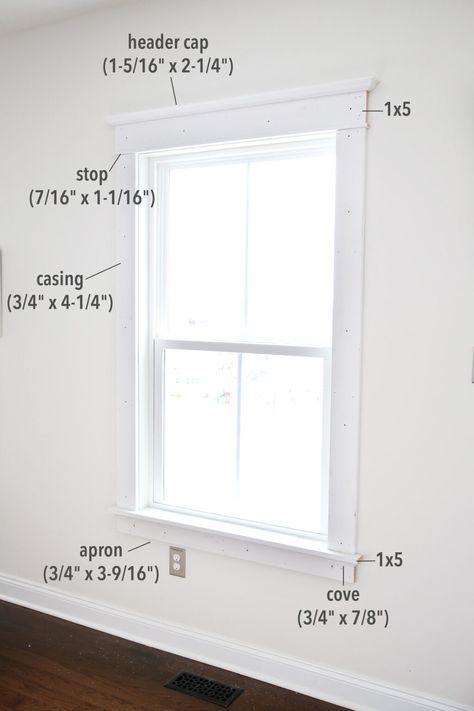 Learn how to install craftsman style interior window trim to give your windows a beautiful custom, finished look! | #craftsmanstyle #windowtrim #woodworking Window Casing Ideas Interior Trim, Craftsman Interior Trim, Window Trim Ideas Interior, Craftsman Trim Interior, Craftsman Style Window Trim, Modern Window Trim, Window Trim Styles, Craftsman Style Interior, Farmhouse Window Trim