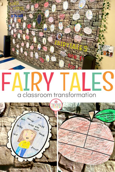 Fairytale Writing Activities, Fairy Tales Around The World, Elements Of A Fairy Tale, Teaching Fairy Tales Second Grade, Fairytale Unit Kindergarten, Fairy Tales Second Grade, Fairy Tale Writing First Grade, Classroom Fairytale Theme, Fairy Tale Ball School