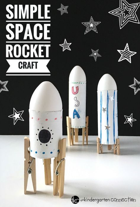 Your children are going to have a blast making this Simple Rocket Space Craft for Kids! Use supplies you already have on-hand! Rocket Craft, Space Crafts For Kids, Rocket Space, Craft Fur, Sistem Solar, Rockets For Kids, Space Craft, Space Activities, Craft Kids