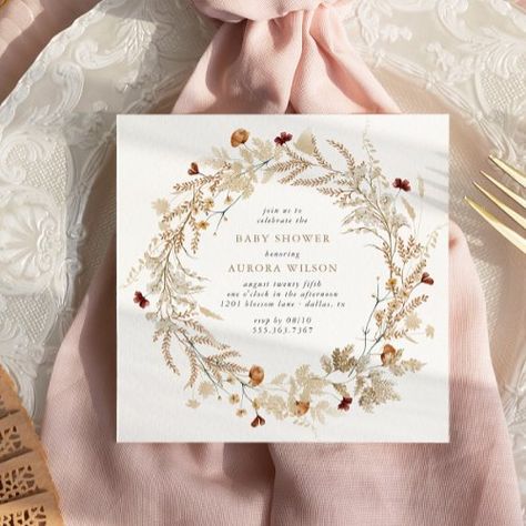 $1.88 | Rustic Autumn Botanical Baby Shower #autumn baby shower, fall baby shower, floral baby shower, rustic baby shower, late summer baby shower, botanical floral flowers, fall theme, elegant modern minimal, autumn flowers, terracotta Fall Gender Neutral Baby Shower Ideas, Fall Floral Baby Shower Ideas, Autumn Baby Shower Theme, September Baby Shower Ideas, November Baby Shower Ideas, September Baby Showers, Fall Baby Shower Invitations, Fall Baby Shower Ideas, Shower Vibes