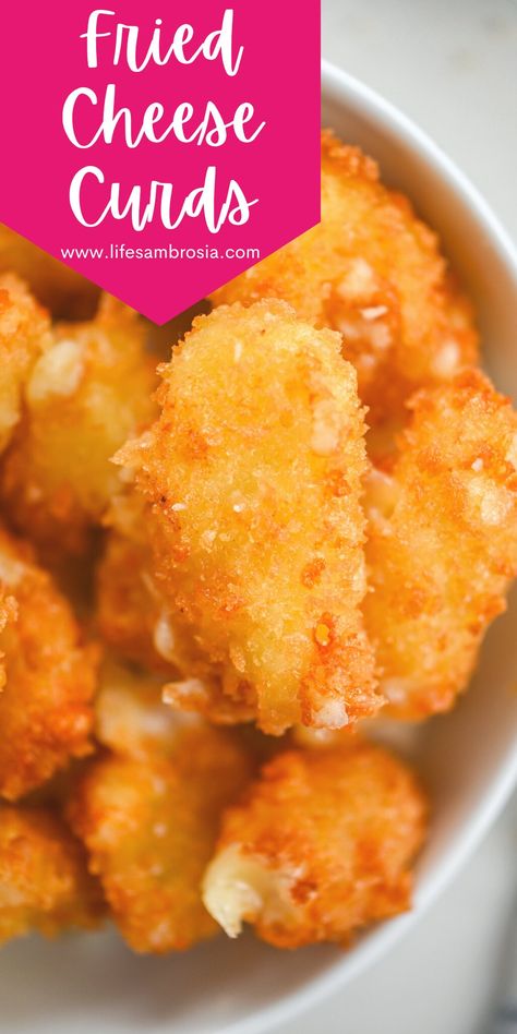 Fried Cheese Curds Recipe, Homemade Cheese Curds, Deep Fried Cheese Curds, Fried Cheese Bites, Cheese Curds Recipe, Wisconsin Cheese Curds, Cheese Curd, Fried Cheese Curds, Deep Fried Recipes