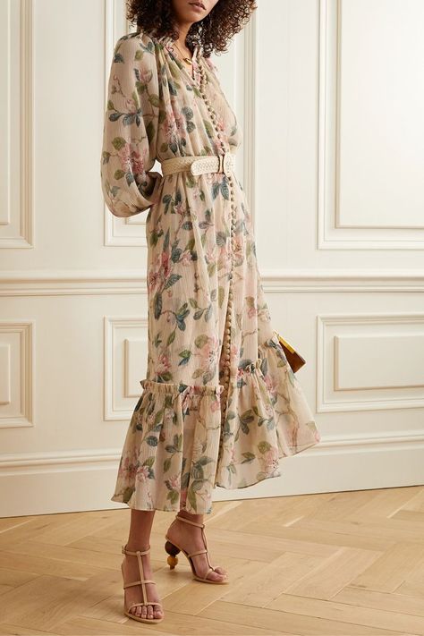 Full Length Floral Dress, Vestido Boho Chic, Types Of Skirts, Moda Casual, Net A Porter, Modest Fashion, Silk Dress, Floral Dress, Boho Chic