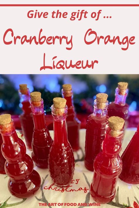 This recipe for Homemade Cranberry Orange Liqueur is an easy gift idea for the holidays! It takes just 30-minutes to make this liqueur, and 2 weeks to rest in the refrigerator. Makes a great gift or a fun base for holiday cocktails. #liqueur #cranberries #cranberryliqueur #cranberryorange #cranberrycocktails #homemadefoodgifts #liquor #orangeliqueur #orangedrinks #cranberrydrinks #holidaydrinks #holidaycocktails #hoildaycocktailrecipes Homemade Liqueur Recipes, Infused Liquors, Cranberry Drinks, Orange Liquor, Homemade Alcohol, Homemade Liquor, Liquor Recipes, Moonshine Recipes, Homemade Food Gifts