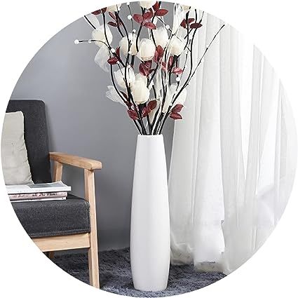 Amazon.com: Ceramic Floor Vase, GDSZJLJ 17.7" Tall White Large Decorative Vases for Modern Home Decor, Living Room, Minimalist Style Big Flower Vase for Pampas Grass, Flowers, Twigs, Office, Bedroom Décor : Home & Kitchen Floor Vase Decorating Ideas, Tall Vase Decorating Ideas, Big Flower Vase, Vases Decor Living Room, Vase For Pampas, Tall White Vase, Modern Home Decor Living Room, Large Vases Decor, Floor Vase Decor