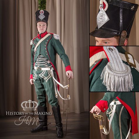 Napoleonic French Light Cavalry-Chasseur a cheval-Officer (1806-1815) - History in the Making French Revolution Fashion, French Military, Mens Attire, French Army, Army Uniform, Full Dress, Military Outfit, Napoleonic Wars, Living History