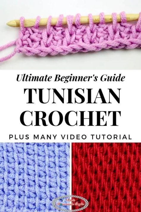 Sep 3, 2019 - Tunisian Crochet can be easily learned with this Ultimate Beginner Guide that teaches you the basic stitches and has free crochet patterns with videos. Tunsinian Crochet Stitches, Tunsinian Crochet Pattern Free, Tunsinian Crochet, Tunisian Crochet Free, Tunisian Stitches, Advanced Crochet Stitches, Tunisian Crochet Blanket, Crochet Tunisian, Tunisian Crochet Pattern