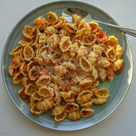 Shells Pasta Recipes, Pasta Shells Recipe, Amatriciana Recipe, Shells Pasta, Shell Pasta Recipes, Easy Pasta Recipe, Bacon Sauce, Shells Recipe, Fresh Tomato Sauce