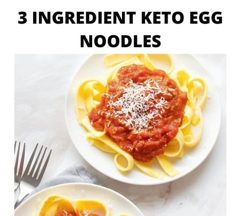 3 INGREDIENT KETO EGG NOODLES - EASY KETO RECIPES Keto Egg Noodles, Carb Substitutes, Keto Noodles, Carb Dishes, Keto Pasta, Zone Diet, Easy Keto Recipes, Small Food Processor, Egg Noodles