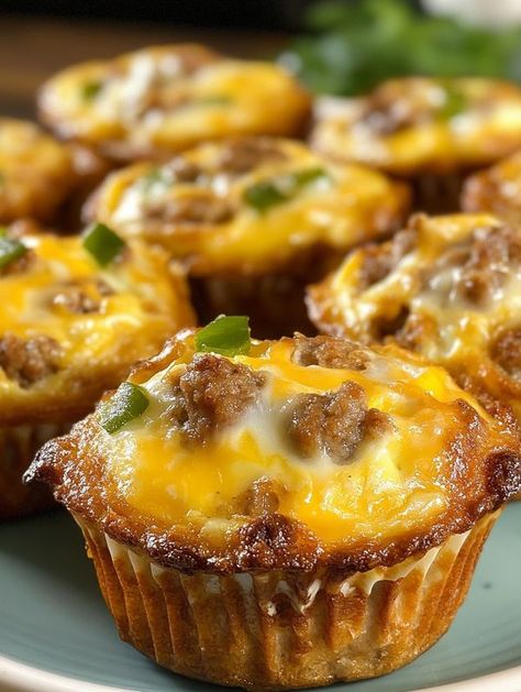 Flavor Voyager Muffins With Bisquick, Bisquick Sausage Muffins, Sausage Egg Muffins, Cheesy Potato Bake, Sausage Muffins, Cheese Burger Soup Recipes, Beach Food, Beet Recipes, Delish Recipes