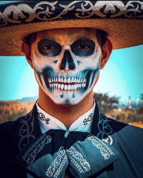 Day Of The Dead Boys Makeup, Sugar Skull Men Makeup, Dia De Los Muertos Make Up For Men, Male Day Of The Dead Makeup, Grim Reaper Makeup Men, Day Of The Dead Face Paint Men, Mens Day Of The Dead Makeup, Halloween Makeup Ideas Men, Skull Makeup Beard