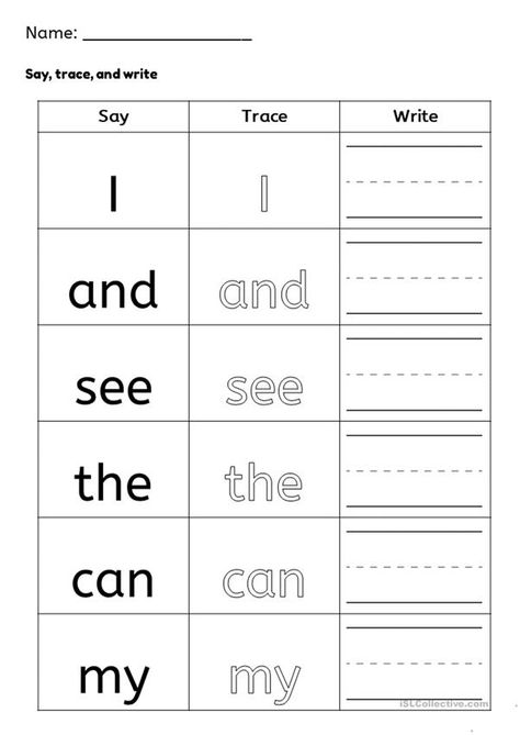 Fry Sight Words 1 (Part 1) - English ESL Worksheets for distance learning and physical classrooms Level 1 Sight Words, Sight Word 1st Grade, Was Sight Word Worksheet, Basic Sight Words For Kindergarten, Sight Word And, Sight Words Chart Ideas, Prek Sight Words, Sight Words For Preschool, Kindergarten Sight Word Worksheets