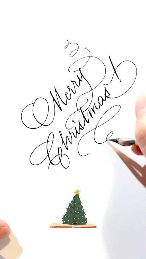 calligkatrina on Instagram: No time lapse: Merry Christmas!!! 🎁🎄 Sending you all a ton of love! ❤️ @calligkatrina #calligraphy #calligraphykatrina #lettering… Christmas Handwriting, Merry Christmas My Love, Merry Christmas Calligraphy, Spanish Mission, Christmas Calligraphy, Christmas Card Art, Calligraphy Handwriting, Holiday Art, Christmas Music