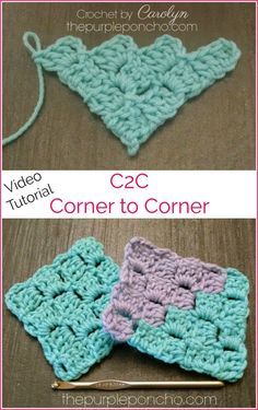 A DIY Crochet Tutorial on how to make the Corner to Corner design, using the Diagonal Box Stitch. I’ll show you how to increase, decrease, and change colors in this video tutorial! The stitch… Diy Crochet Tutorial, Crocheted Squares, C2c Crochet Pattern Free, Box Stitch, Debbie Macomber, Corner To Corner, Corner Design, Crochet Vintage, Crochet Stitches Video