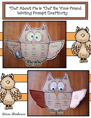 Back to school activities: "Owl" About Me" & "Owl" Be Your Friend" writing prompt craftivity for the 1st week of school.  Completed projects make an adorable BTS bulletin board. :-) Owl About Me, Owl Writing, Owl Activities, School Icebreakers, Get To Know You Activities, First Week Of School Ideas, Back To School Bulletin Boards, Back To School Crafts, Owl Theme