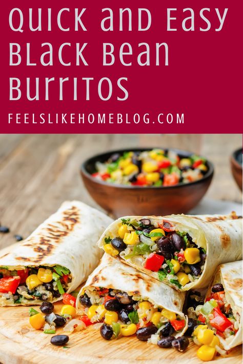 Corn Burritos, Tortilla Vegetarian, Corn Breakfast, Rice And Bean Burrito, Easy Wraps, Bean Burritos Recipe, Crunchy Breakfast, Black Bean Burritos, Rice And Corn