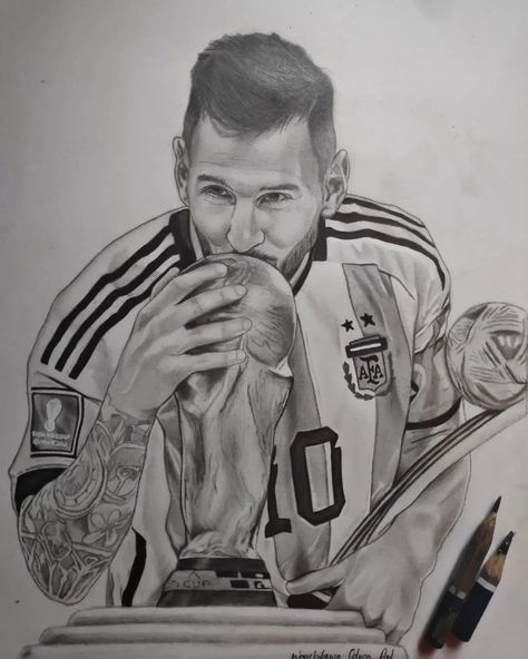 Messi Sketch, Messi Drawing, Easy Portrait Drawing, Celebrity Art Drawings, رسم كاريكاتير, Football Artwork, Football Drawing, Sports Drawings, Real Madrid Team