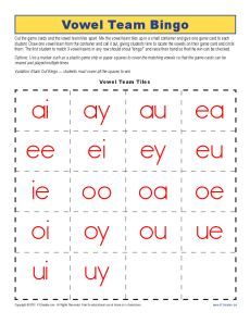 http://Here'safunbingogametohelpyourstudentlearnaboutvowels. Oo Vowel Team Activities, Vowel Team Worksheets Free Printable, Phonic Book, Phonic Charts, Vowel Team Worksheets, Vowel Digraphs Activities, Phonics Stories, Vowel Teams Worksheets, Vowel Pairs