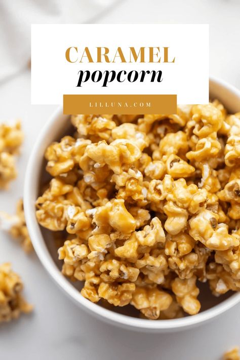 Make a batch of this sweet and buttery caramel popcorn to share with friends. It only takes 5 ingredients and is made in the microwave! #caramelpopcorn #caramelcorn #popcornrecipes #popcorn #treat Best Caramel Popcorn, Recipes Treats, Homemade Caramel Popcorn, Popcorn Recipes Easy, Popcorn Recipes Caramel, Popcorn Recipes, Southern Food, Caramel Popcorn, Incredible Recipes